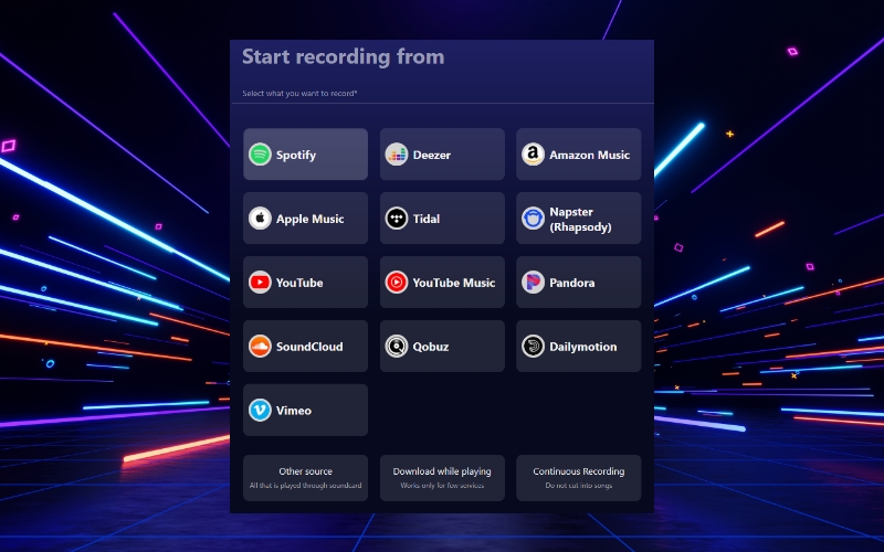 Audials One records Amazon Music, Spotify and many more